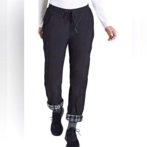 EDDIE BAUER Polar Fleece Lined Cargo Jogger Pants Black Women's 10 Outdoors